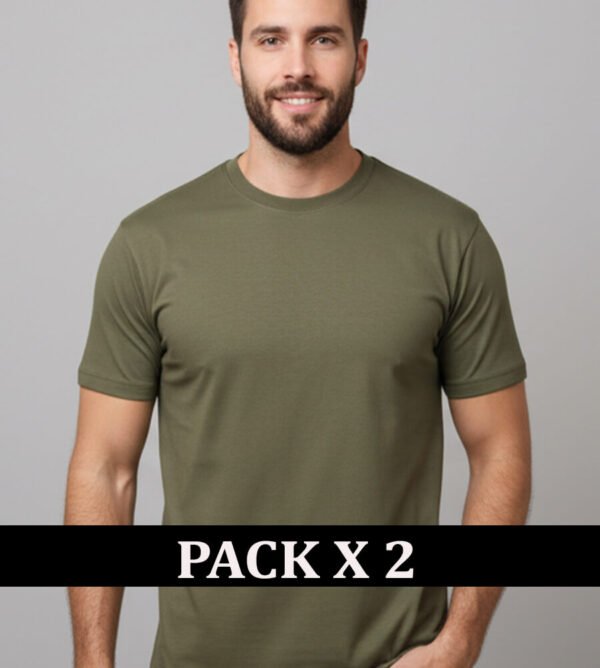 Remera Algodón Escote Redondo - PACK X 2
