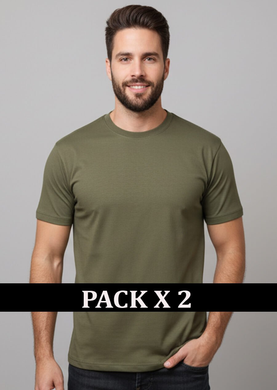 Remera Algodón Escote Redondo - PACK X 2