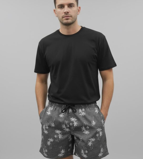 short de baño estampado gris